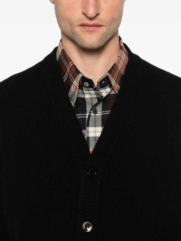 Black Cardigan In Pure Wool shop online: SEVEN GAUGE