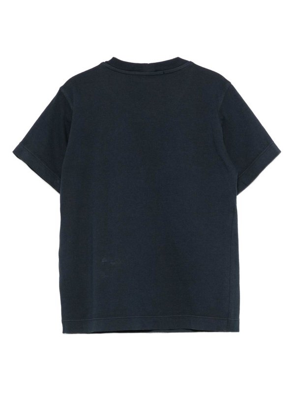 The Best Shops STONE ISLAND: t-shirts - Blue Cotton Short-Sleeved T-Shirt