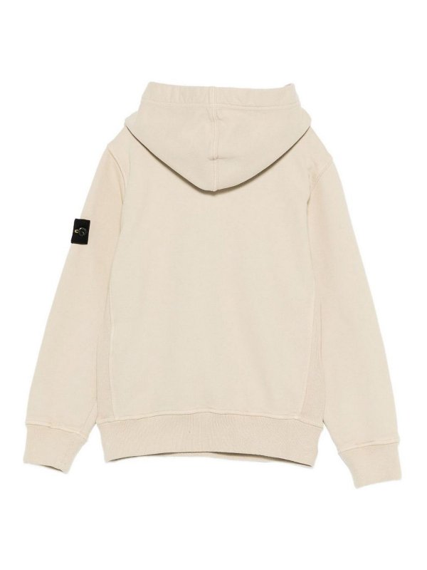 STONE ISLAND: Sweatshirts & Sweaters online - Beige Cotton Hoodie