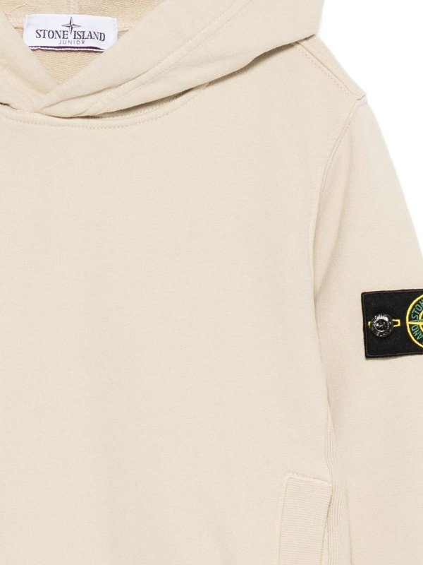 The Best Shops STONE ISLAND: Sweatshirts & Sweaters - Beige Cotton Hoodie