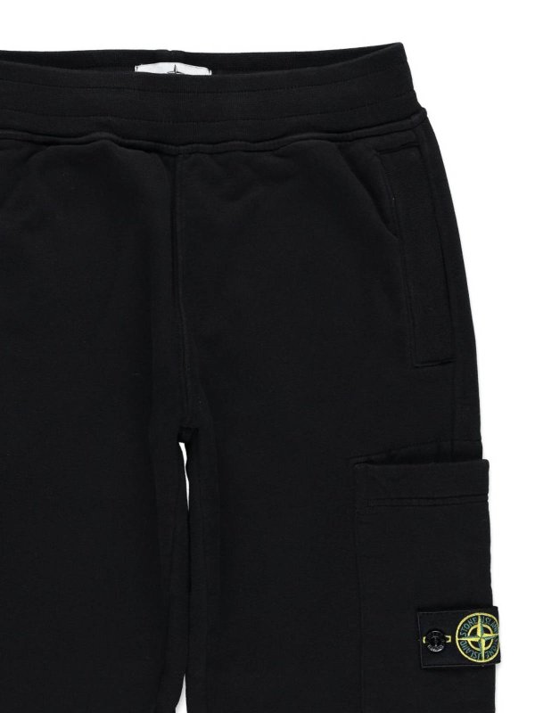 STONE ISLAND: tracksuit bottoms online - Black Cotton Tracksuit Bottoms