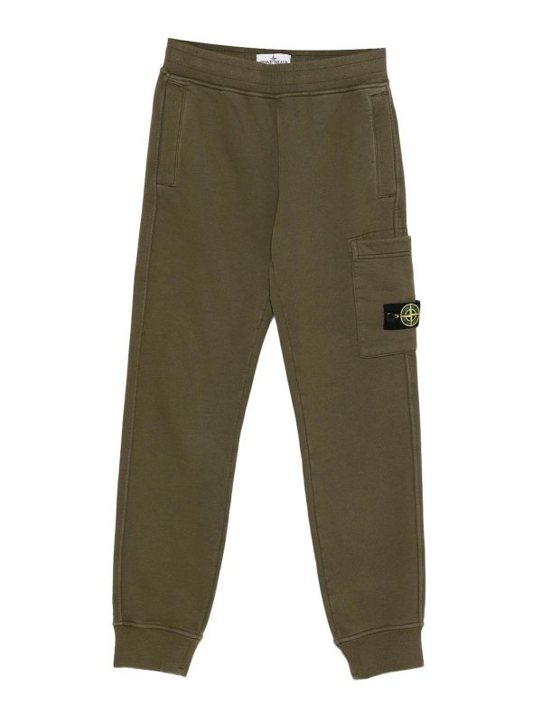 STONE ISLAND: pantaloni sport - Pantaloni sportivi con toppa con logo