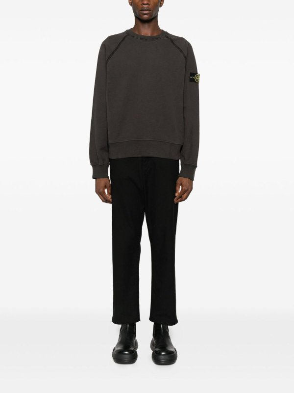 STONE ISLAND: Sudaderas y suéteres - Sudadera - Gris