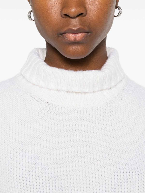TABARONI CASHMERE: maglia collo rotondo online - Maglione bianco a maniche lunghe