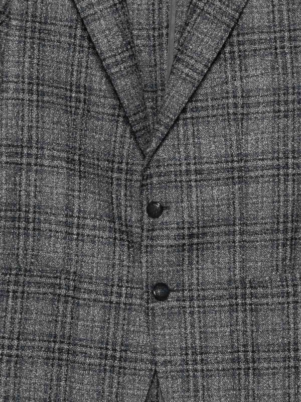 TAGLIATORE: blazers online - Gray Checked Blazer In Virgin Wool