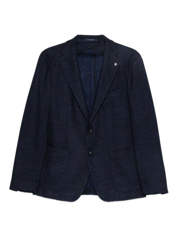 TAGLIATORE: blazers - Navy Blue Blazer In Virgin Wool
