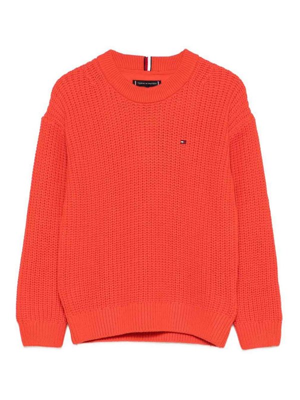 TOMMY HILFIGER: Pull col rond - Pull Col Rond - Rouge Clair