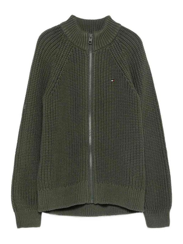 TOMMY HILFIGER: Cardigans - Cardigan - Grün