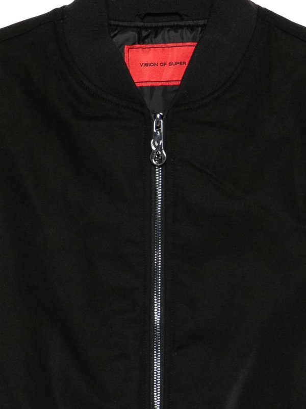 VISION OF SUPER: bombers online - Black Zip-Up Bomber Jacket