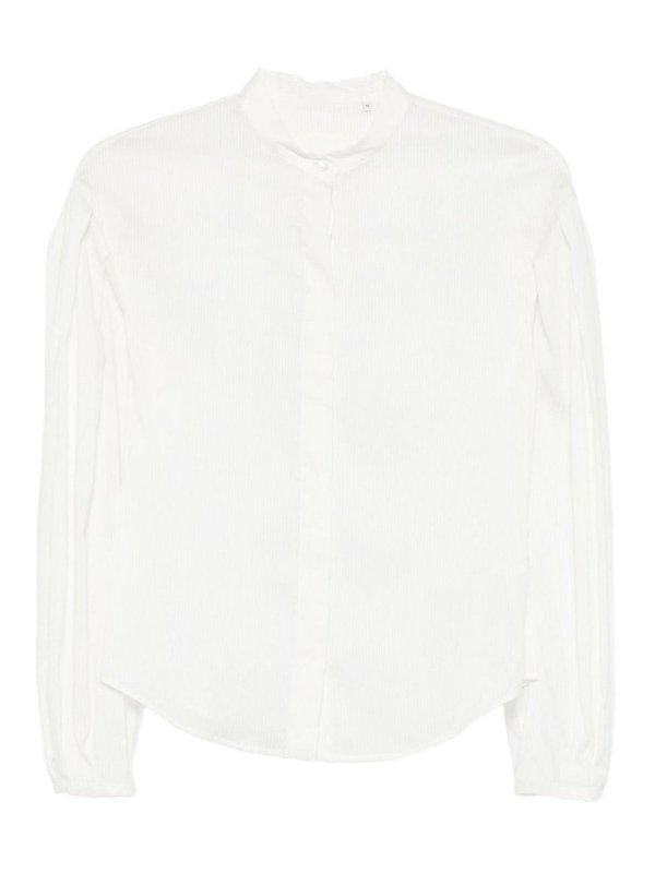 XACUS: shirts - White Cotton Blend Bridget Shirt