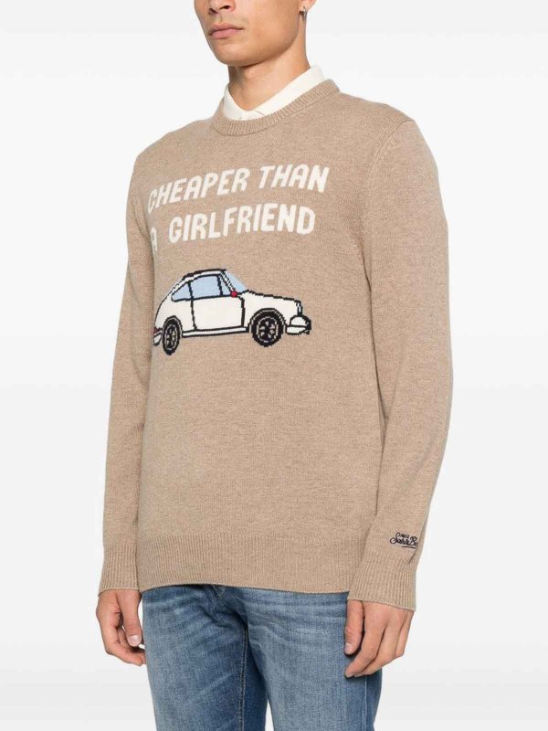 Rundhalspullover - Beige shop online: MC2 SAINT BARTH