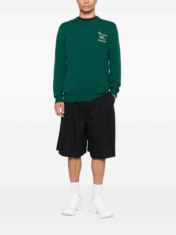 The Best Shops MC2 SAINT BARTH: crew necks - Green Crew Neck Heron Light Embry