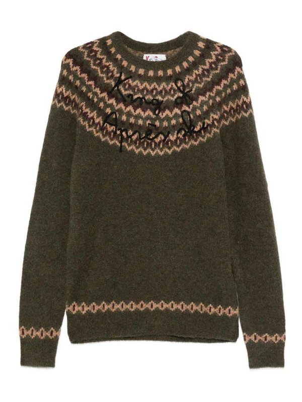 MC2 SAINT BARTH: crew necks - Heron Nordic Alpaca Green Sweater