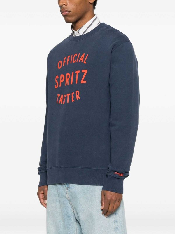 The Best Shops MC2 SAINT BARTH: crew necks - Blue Cotton Crewneck Sweatshirt