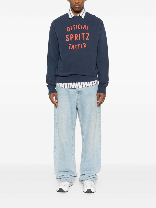 Blue Cotton Crewneck Sweatshirt shop online: MC2 SAINT BARTH