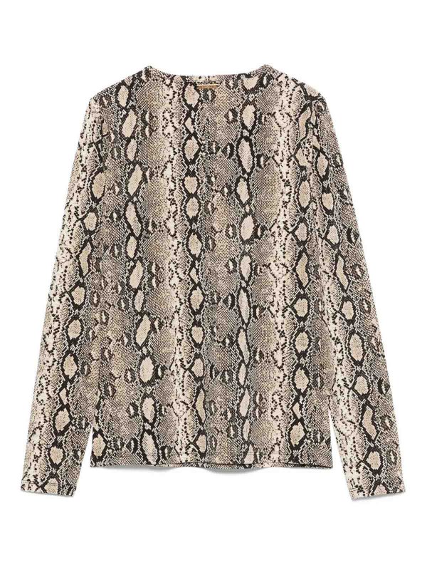 MICHAEL KORS: Strickpullover mit Rundhalsausschnitt online - Rundhalspullover - Beige