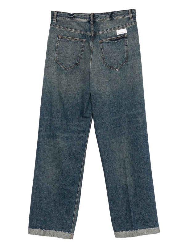 The Best Shops NINE IN THE MORNING: straight leg jeans - Distressed Effect Blue Jeans