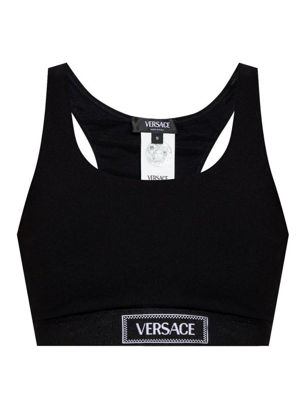 VERSACE: Tops & Tank tops - Black Top With Logo
