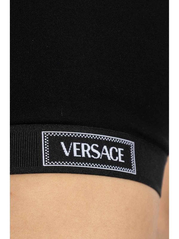 VERSACE: Tops & Tank tops online - Black Top With Logo