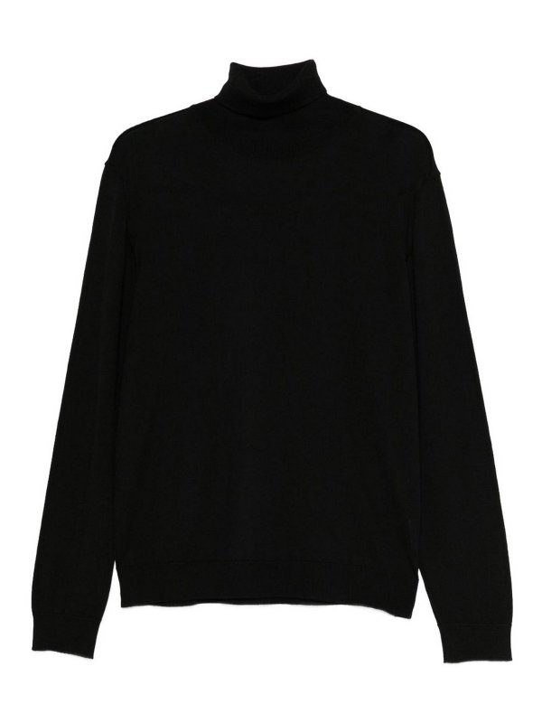 DANIELE FIESOLI: Turtlenecks & Polo necks - Black Fine-Knit Turtleneck Sweater