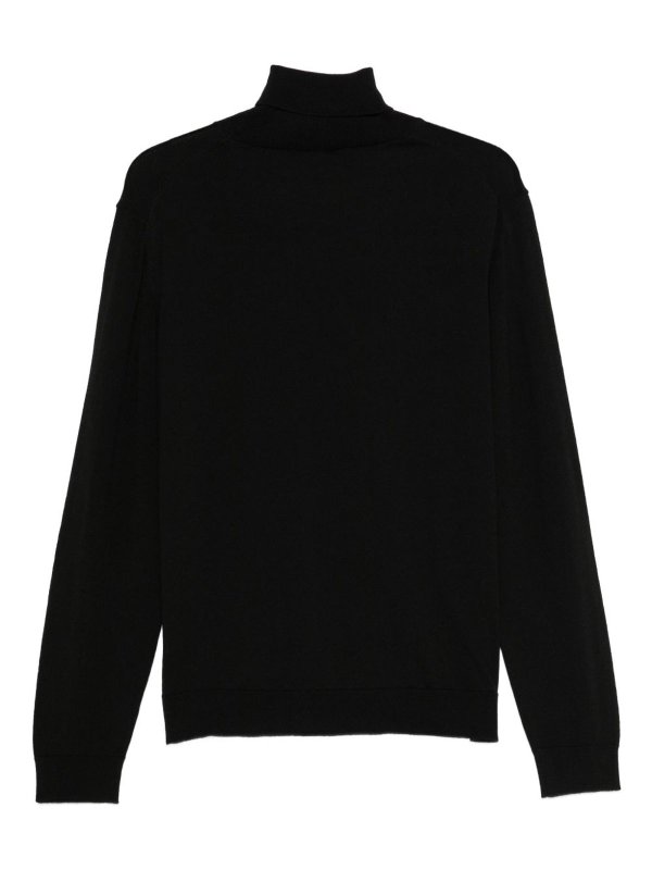 The Best Shops DANIELE FIESOLI: Turtlenecks & Polo necks - Black Fine-Knit Turtleneck Sweater
