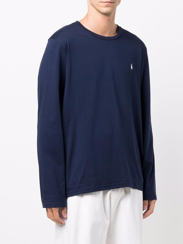 Long-Sleeved Cotton T-Shirt With Logo shop online: POLO RALPH LAUREN