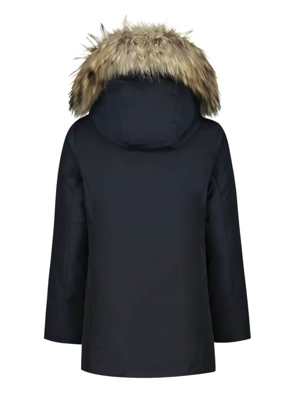 WOOLRICH: parkas online - Navy Blue Parka With Fur