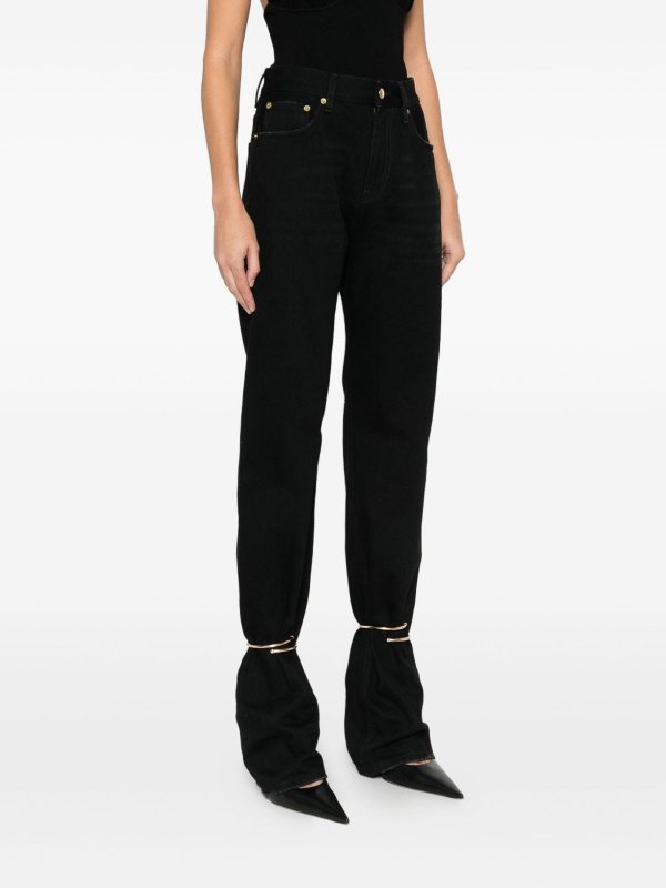 DARKPARK: straight leg jeans online - Black Marion Jeans