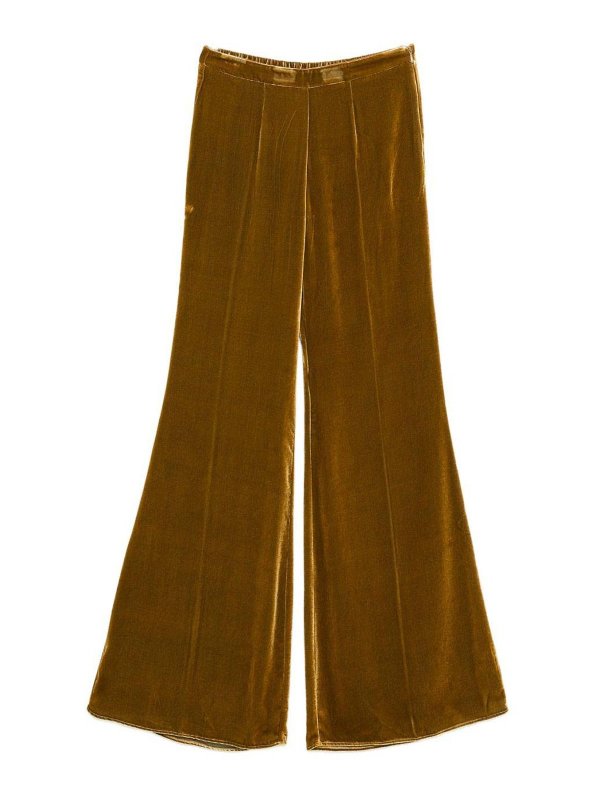 FORTE FORTE: casual trousers - Trousers With Velvet Effect