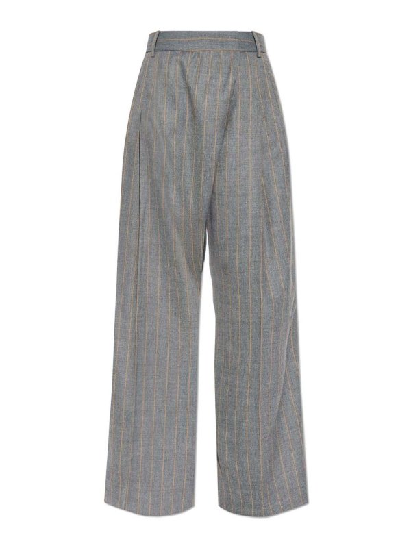 GANNI: Pantalones de sastrerìa - Pantalones De Sastrería - Gris