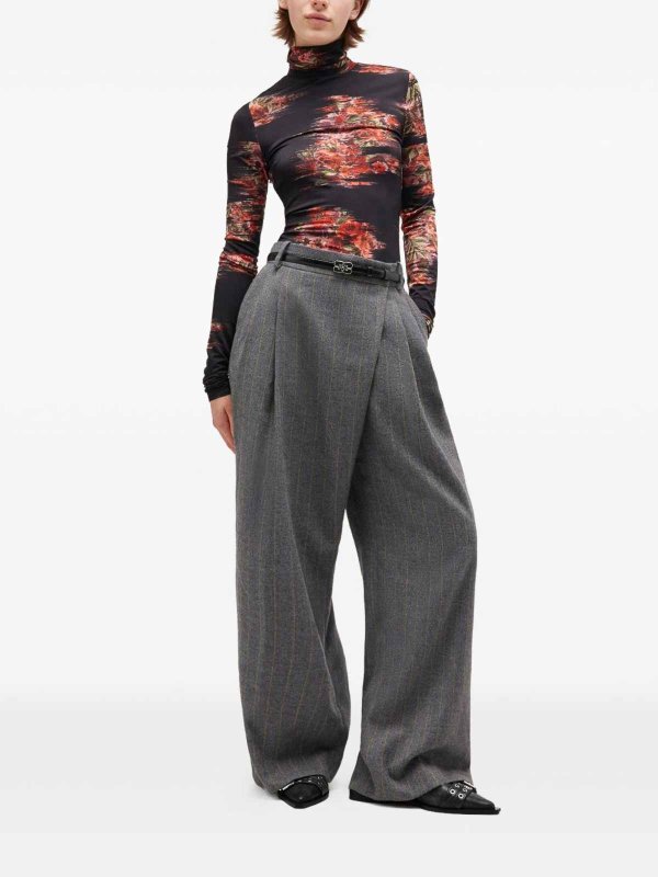 GANNI: Pantalones de sastrerìa online - Pantalones De Sastrería - Gris