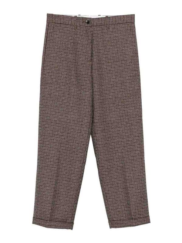 NINE IN THE MORNING: casual trousers - Montana Trousers With Check Pattern