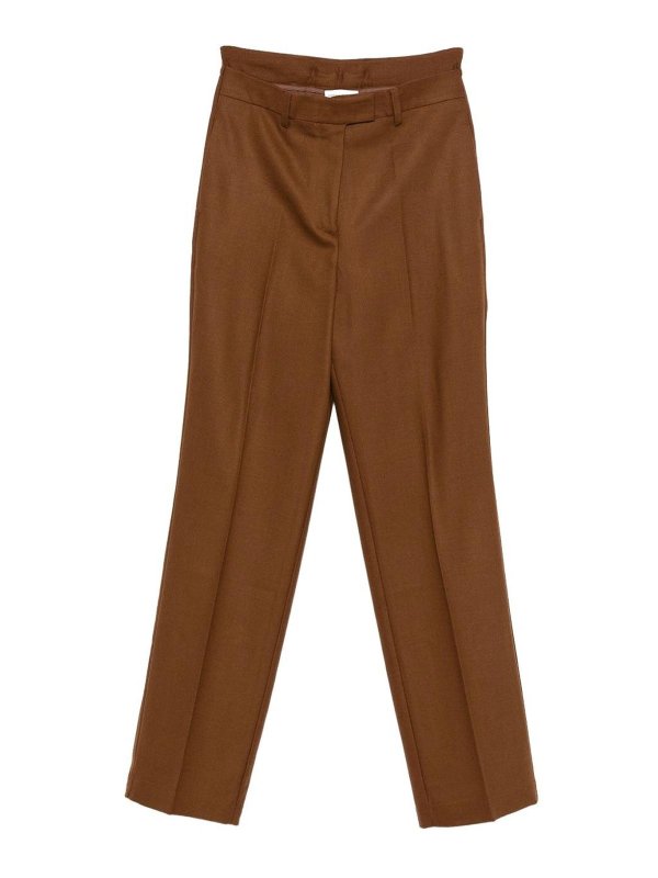 Semicouture: casual trousers - Agaria Pants In Brown Wool