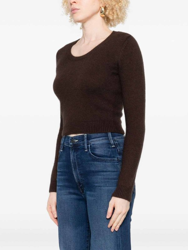 TWINSET: crew necks online - Brown Crew Neck Sweater