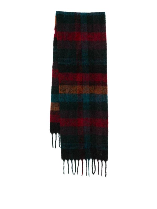 PAUL SMITH: scarves - Multicolour Check-Pattern Scarf