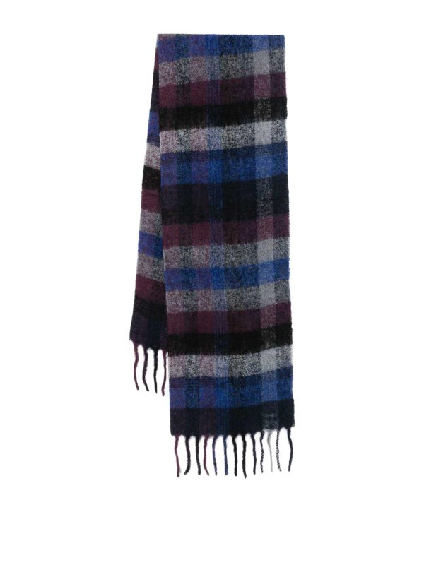 PAUL SMITH: scarves - Multicolour Check-Pattern Scarf