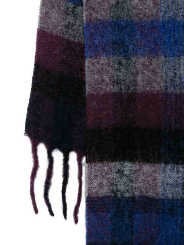 PAUL SMITH: scarves online - Multicolour Check-Pattern Scarf
