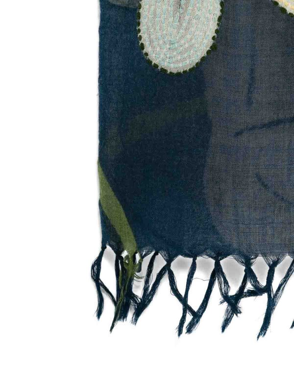 SGOMBERO CANTINE: scarves online - Blue Scarf With All-Over Daisy Print