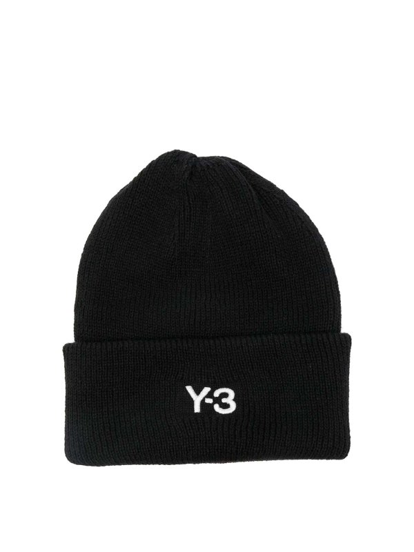 Y-3: cappelli - Cappello Misto con Logo Ricamato