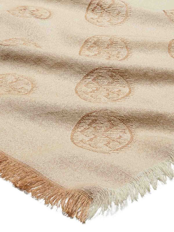 TORY BURCH: scarves online - Scarf With Logo Medallion Pattern