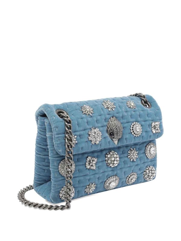 KURT GEIGER: cross body bags online - Blue Croosbody Mini  Bag In Velvet