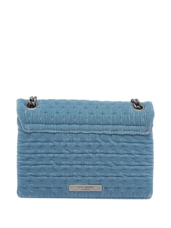 The Best Shops KURT GEIGER: cross body bags - Blue Croosbody Mini  Bag In Velvet