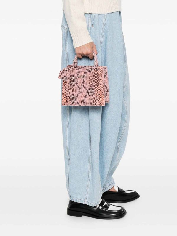 MC2 SAINT BARTH: cross body bags online - Pink Snakeskin-Effect Shop Bag Mini