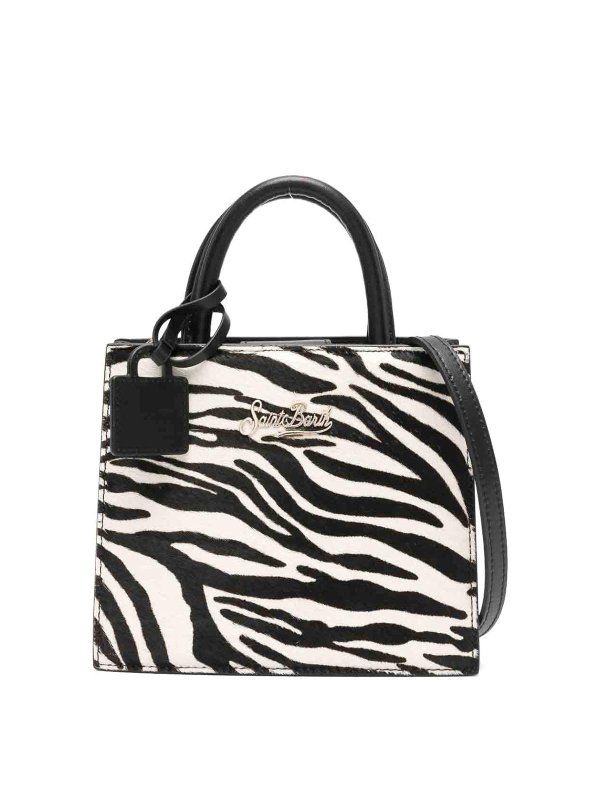 MC2 SAINT BARTH: cross body bags - Zebra-Print Shop Bag Mini