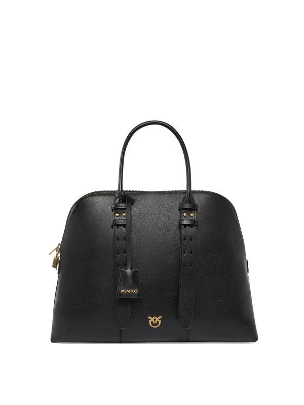 Pinko: totes bags - Black Leather  Tote Bag