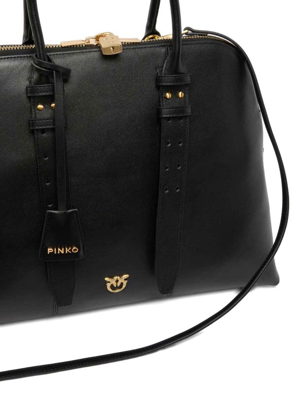 Pinko: totes bags online - Black Leather  Tote Bag