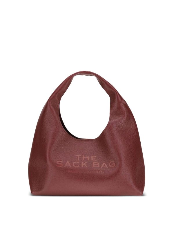 MARC JACOBS: totes bags - The Sack Bag Handbag In Dark Red Leather