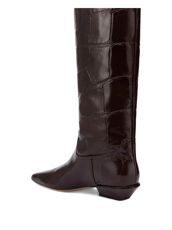 Paris Texas: boots online - Brown Croc-Embossed Leather Boots