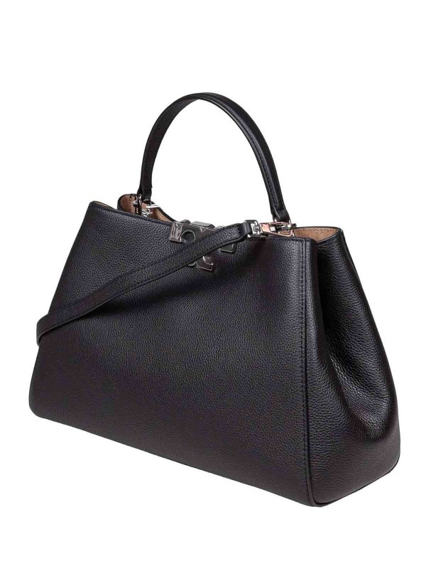 The Best Shops TORY BURCH: cross body bags - Eleanor Satchel Bag In Black Leather