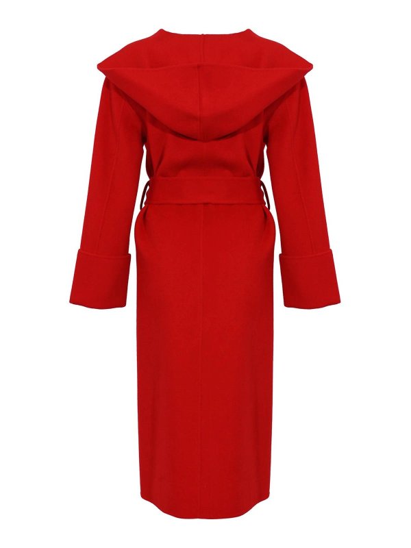 ALPHA STUDIO: cappotti al ginocchio online - Cappotto Lungo In Lana Double Con Cappuccio